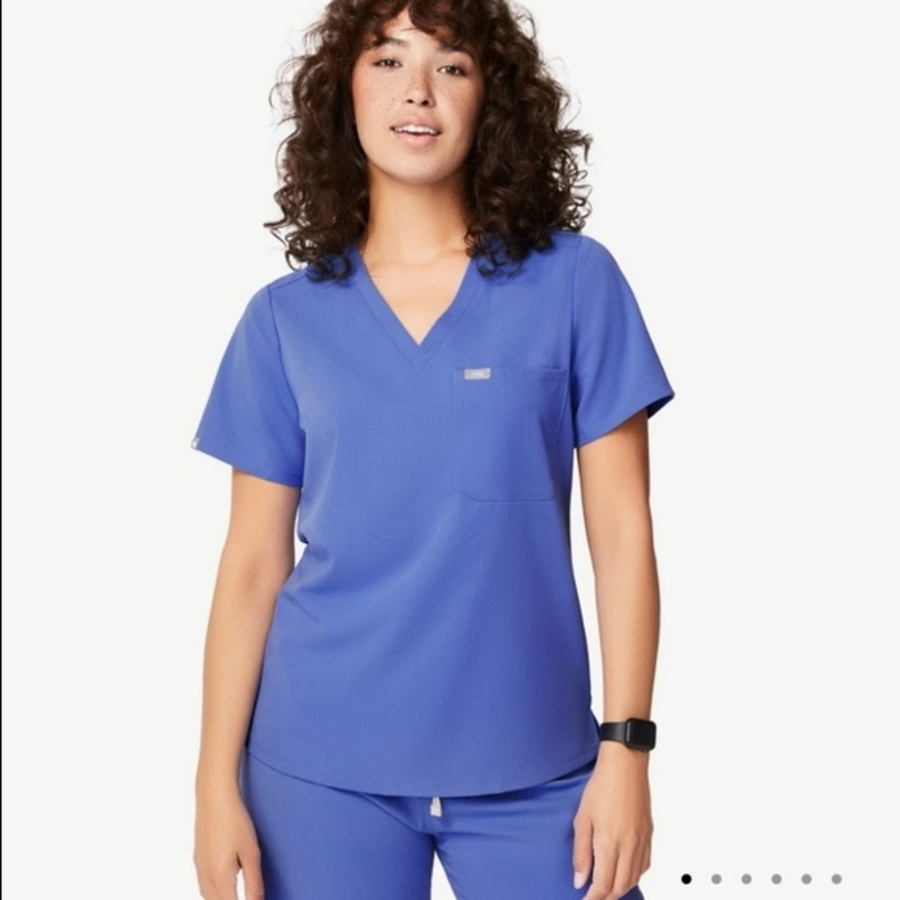 Small Catarina Denim blue scrub top